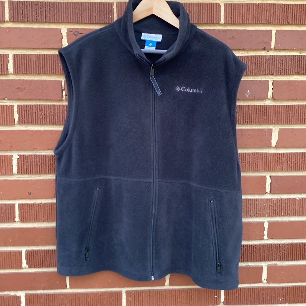 COLUMBIA Sportswear Company Men's Black Fleece Full Zip Vest Size Large
